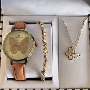 Butterfly Watch, bracelet and necklace set